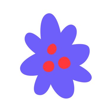 Kırmızı noktalı parlak soyut çiçek vektörü çizimi