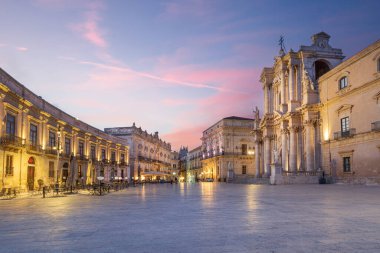 Syracuse Cathedral on the island of Ortigia Syracuse Sicily clipart