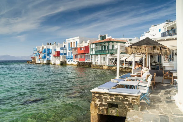 Маленька Венеція Острові Міконос Островах Кіклади Греція Стокове Зображення