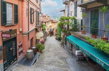 The famous Salita Serbelloni steps in Bellagio in Italy clipart