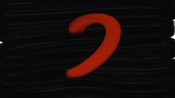 Red Heart Mark Drawn Acrylics Black Background — Stockvideo