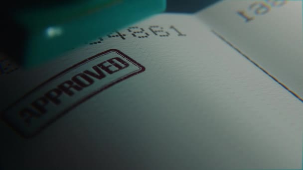 经批准的护照邮票 — 图库视频影像