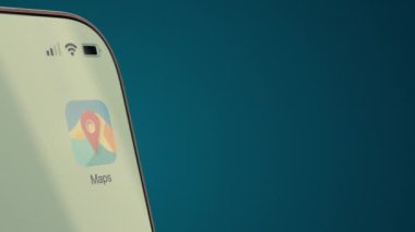 3B Rotası ve Konum İğneleri ile Uygulama Simgesi Canlandırması Haritalar