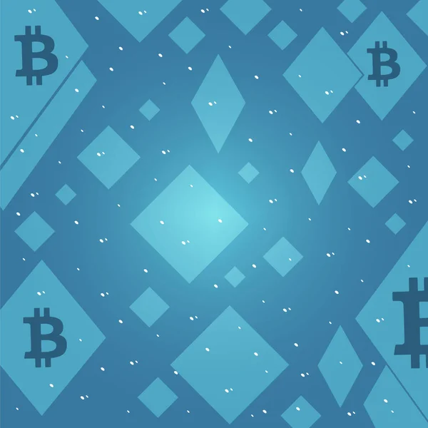 Vektor Háttér Bitcoin Szimbólumok Rajzfilm Képregény Stílusban — Stock Vector
