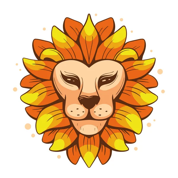 漫画風のベクトルキャラクターライオン ロゴとして使用できます — ストックベクタ