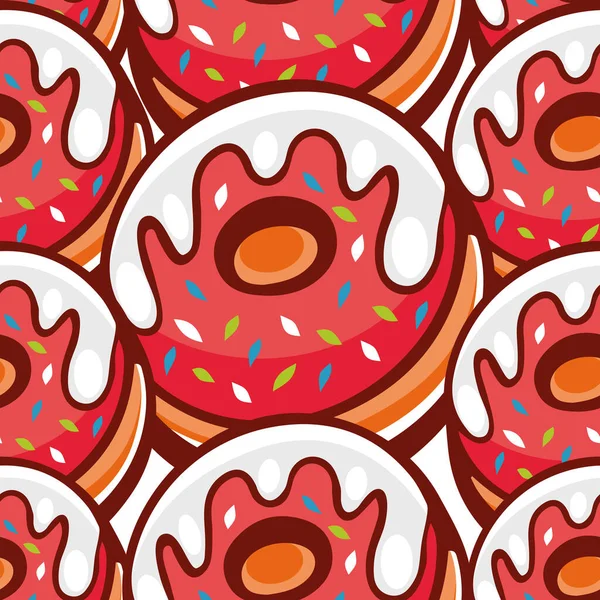 Padrão Donut Vetorial Letras Estilo Cartoon — Vetor de Stock