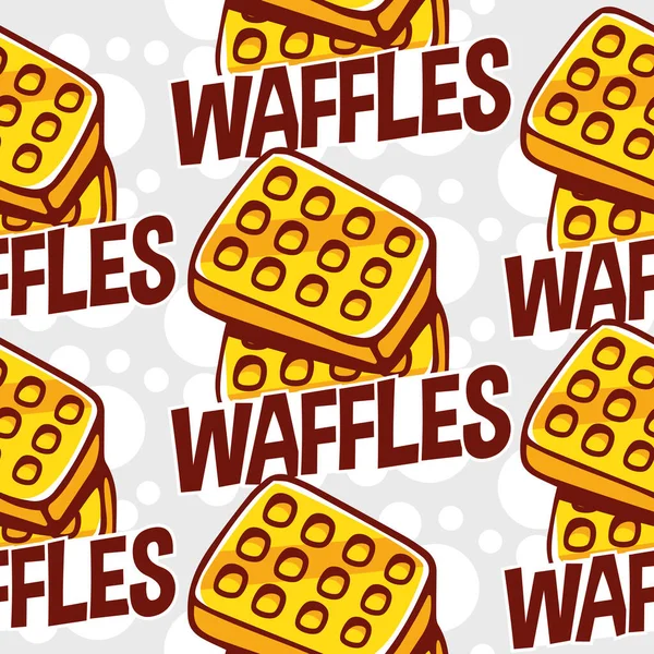 Vector Waffle Pattern Cartoon Style — Stock Vector