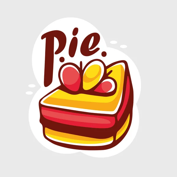 Vektor Ilustrasi Permen Pie Dan Huruf Pie Dalam Gaya Kartun - Stok Vektor