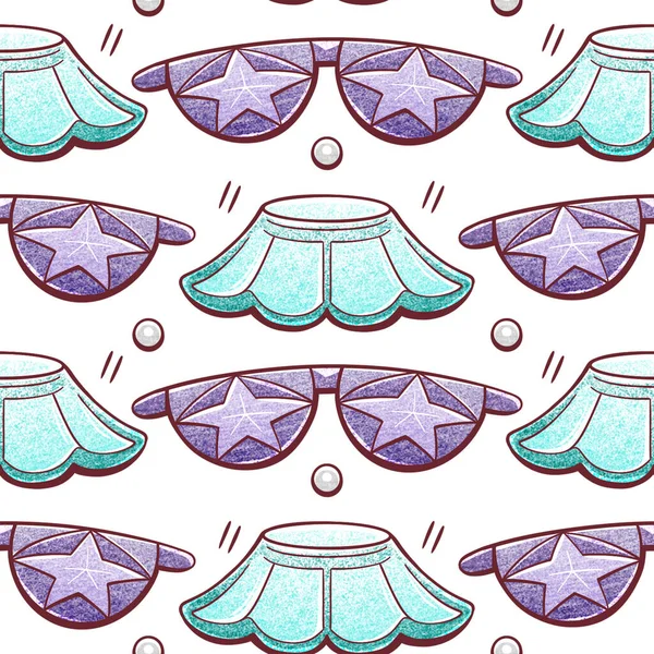 Illustration Pattern Sunglasses Cartoon Style — Stock Photo, Image