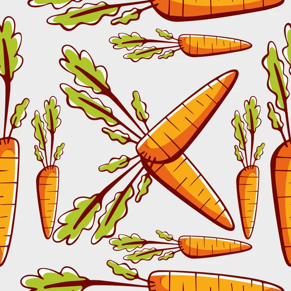 Vector Pattern Cartoon Style Carrots — Stock Vector