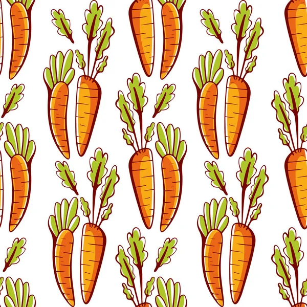 Patrón Vectorial Estilo Dibujos Animados Con Zanahorias — Vector de stock