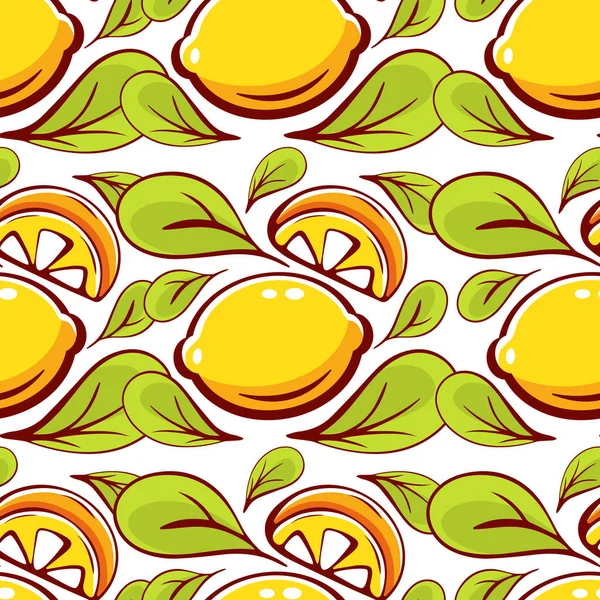 Vektor Mönster Tecknad Stil Med Citrusfrukter — Stock vektor