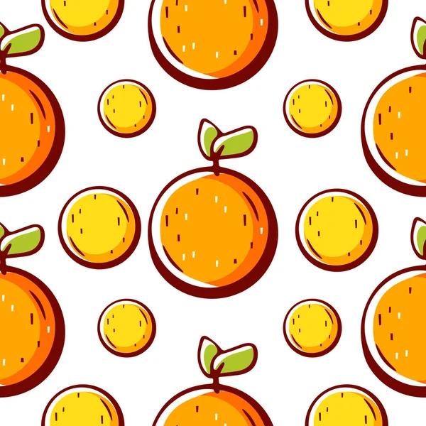 Vector Patroon Cartoon Stijl Met Citrusvruchten — Stockvector