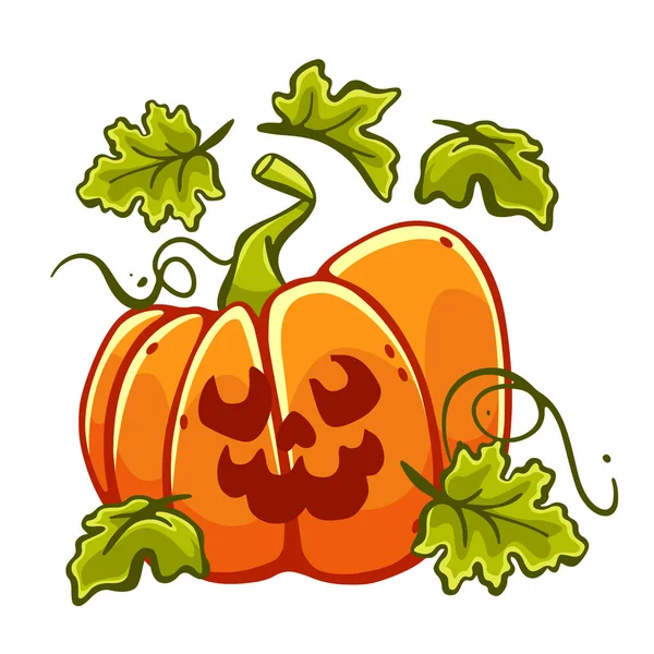 Composition Vectorielle Sur Thème Des Citrouilles Halloween Dans Style Dessin — Image vectorielle