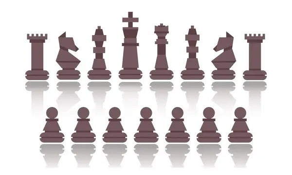 Vector Set Chess Pieces Geometric Polygonal Style — Stock Vector