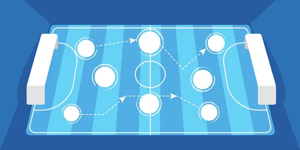 Bir Futbol Oyunu Şemasının Vektör Illüstrasyonu — Stok Vektör
