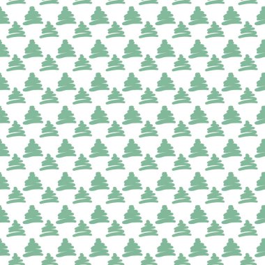 Açık yeşil ve beyaz arka plan ve tekstil kullanımı için soyut desenli ağaçlar. Kusursuz arkaplan.