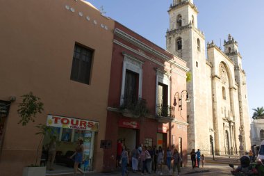 Colonial style streets in the state of Yucatan, Merida, Mexico, December 30, 2023