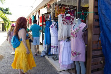 Guayabera stall in Tekit, Yucatan December 28, 2022. Mexico
