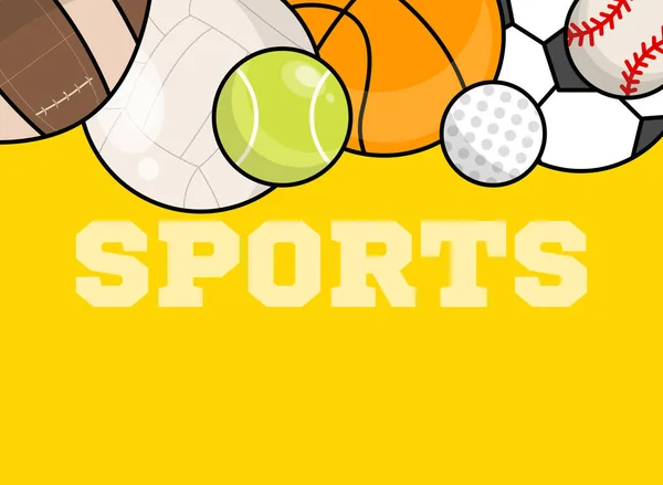 Affiche Différents Sports Football Américain Rugby Football Tennis Golf Basket — Image vectorielle