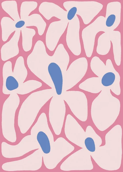 Retro Blomma Print Blomma Marknad Tryck Pastell Estetiskt Tryck Blommig — Stockfoto