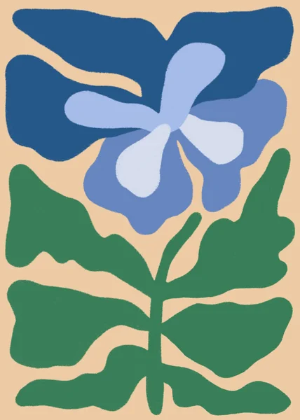Retro Flower Print Druk Kwiatowy Pastelowy Druk Estetyczny Sztuka Kwiatowa — Zdjęcie stockowe