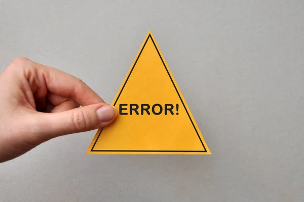 Image Yellow Triangle Inscription Error — Fotografia de Stock