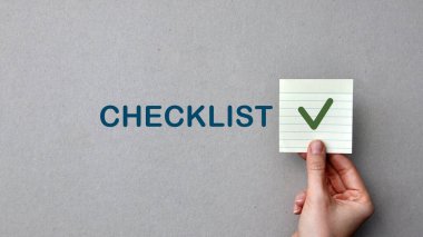 Word: a plan and a tick next to it. Case planning symbol