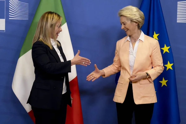 Premier Ministre Italien Giorgia Meloni Présidente Commission Européenne Ursula Von — Photo