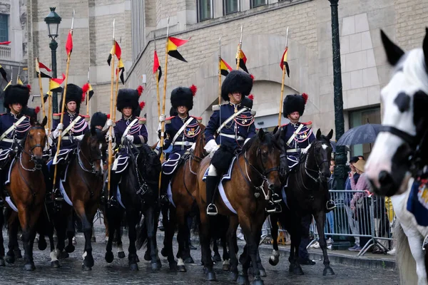 Königliche Pferdegarde Während Einer Zeremonie Vor Der Michael Und Gudula — Stockfoto