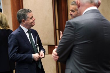  İrlanda Maliye Bakanı Paschal Donohoe, 7 Kasım 2022 'de Brüksel, Belçika' da Avrupa Sosyal Ortakları ile Makroekonomik Diyalog Toplantısına katılmak üzere geldi..