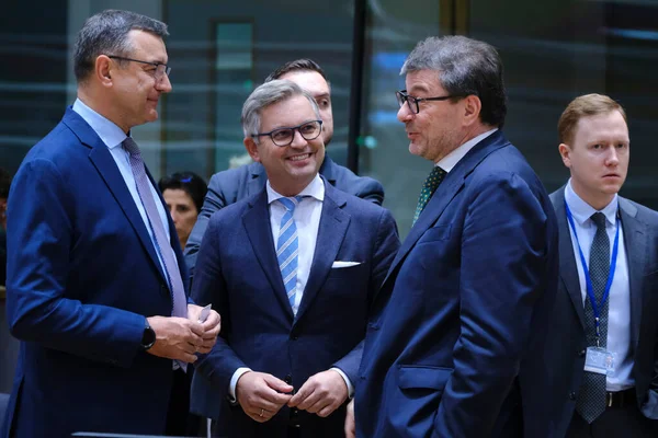 stock image Janis Reirs, Minister for Finance arrives to attend in a meeting of Eurogroup Finance Ministers, at the European Council in Brussels, Belgium on Nov. 7, 2022.