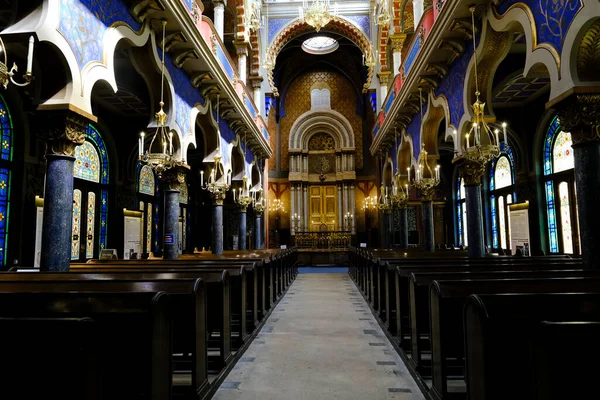 Interiérový Pohled Jubilejní Synagogu Známou Také Jako Jeruzalémská Synagoga Praze — Stock fotografie