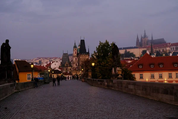 Tour Pont Vieille Ville Sous Soleil Prague République Tchèque Octobre — Photo