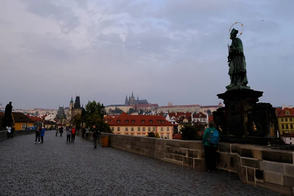 Wieża Mostowa Starego Miasta Słoneczny Dzień Praga Czechy Października 2022 — Zdjęcie stockowe