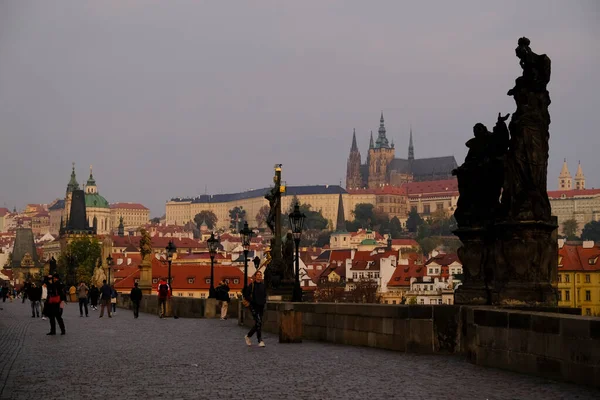 Wieża Mostowa Starego Miasta Słoneczny Dzień Praga Czechy Października 2022 — Zdjęcie stockowe