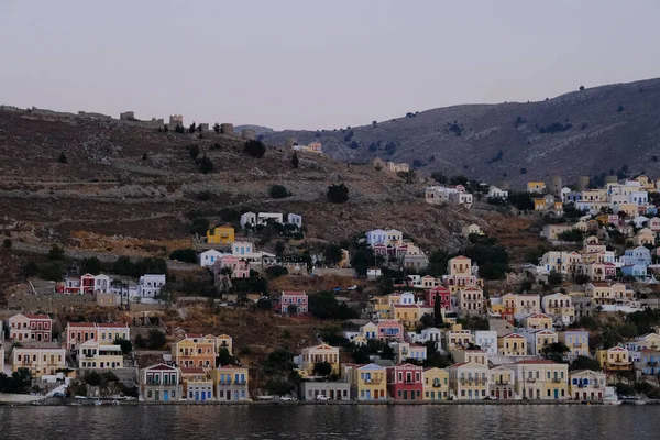 Uitzicht Haven Van Symi Griekenland Augustus 2022 — Stockfoto