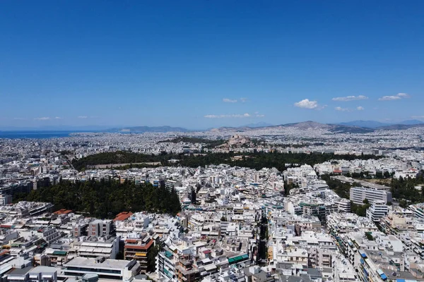 Eine Aufnahme Der Stadt Athen Von Einer Drohne Die Das — Stockfoto
