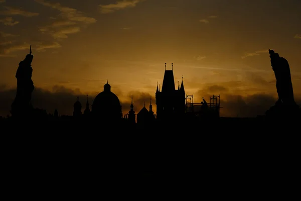 stock image View of Charles Bridge  which is a medieval stone arch bridge that crosses the Vltava river in Prague, Czech Republic on October 8, 2022.