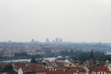 Çek Cumhuriyeti Prag panoramik manzarası 27 Temmuz 2022.