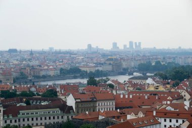 Çek Cumhuriyeti Prag panoramik manzarası 27 Temmuz 2022.
