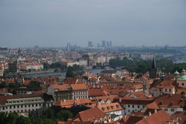 Çek Cumhuriyeti Prag panoramik manzarası 27 Temmuz 2022.