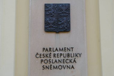 Çek Cumhuriyeti Prag 'daki Çek Cumhuriyeti Parlamentosu' nun 27 Temmuz 2022 tarihli dış görünümü.