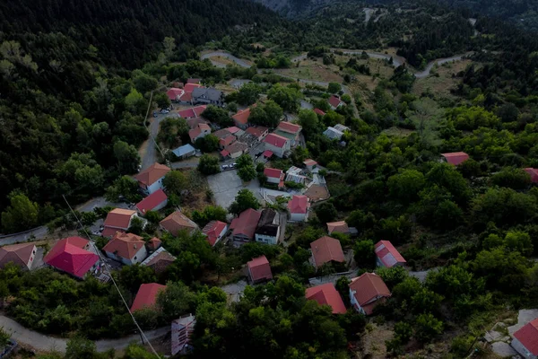 Yunanistan Lefka Köyünün Ağustos 2022 Tarihli Hava Görüntüsü — Stok fotoğraf