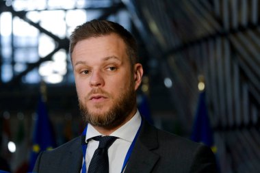 Litvanya Dışişleri Bakanı Gabrielius LANDSBERGIS, AB dışişleri bakanlarının 14 Kasım 2022 'de Brüksel, Belçika' daki Avrupa Konseyi toplantısına katılmak üzere Belçika 'ya geldi..
