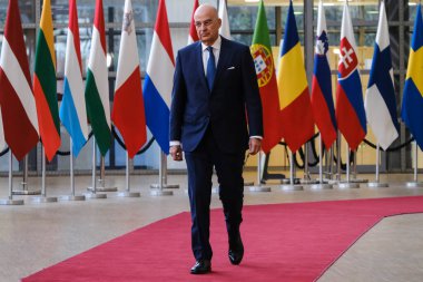 Yunanistan Dışişleri Bakanı Nikos DENDIAS, 14 Kasım 2022 'de Belçika' nın Brüksel kentindeki Avrupa Konseyi 'ne AB dışişleri bakanlarının bir toplantısına katılmak üzere geldi..