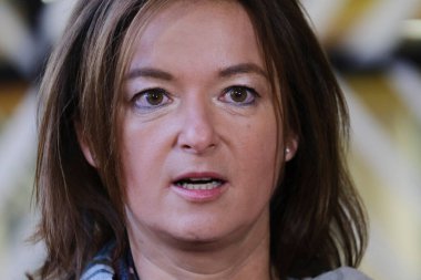 Slovenya Dışişleri Bakanı Tanja FAJON, 14 Kasım 2022 'de Belçika' nın Brüksel kentindeki Avrupa Konseyi 'ne AB dışişleri bakanlarının bir toplantısına katılmak üzere geldi..