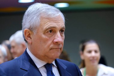 İtalya Başbakan Yardımcısı Antonio Tajani, 14 Kasım 2022 'de Belçika' nın Brüksel kentindeki Avrupa Konseyi 'nde yapılacak AB dışişleri bakanları toplantısına katılmak üzere ülkeye geldi..