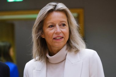 Kajsa Ollongren, AB savunma bakanlarının 15 Kasım 2022 'de Brüksel, Belçika' daki AB Konseyi binasında yaptıkları toplantıda.