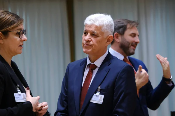 Dimitar Stoyanov Ministro Defensa Durante Una Reunión Ministros Defensa Sede —  Fotos de Stock